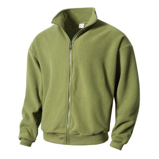 Herren Fleecejacke mit hohem Kragen und durchgehendem Reißverschluss EB