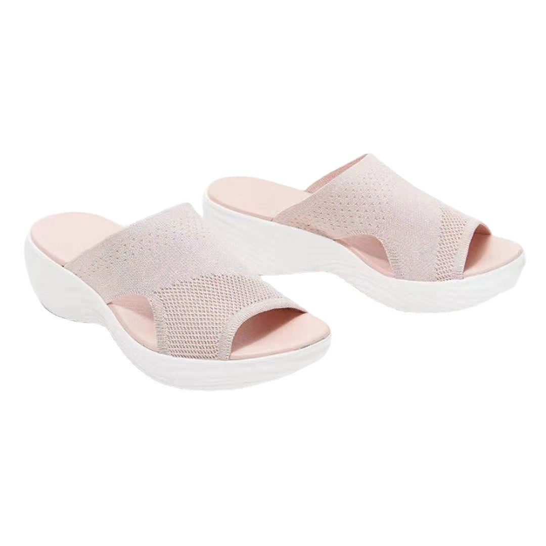Damen modische Wedge-Pantoletten mit atmungsaktivem Netzdesign EB
