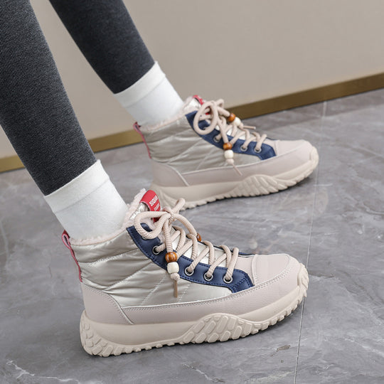 Damen hochgeschnittene Sneaker mit warmem Innenfutter und modischem Design EB