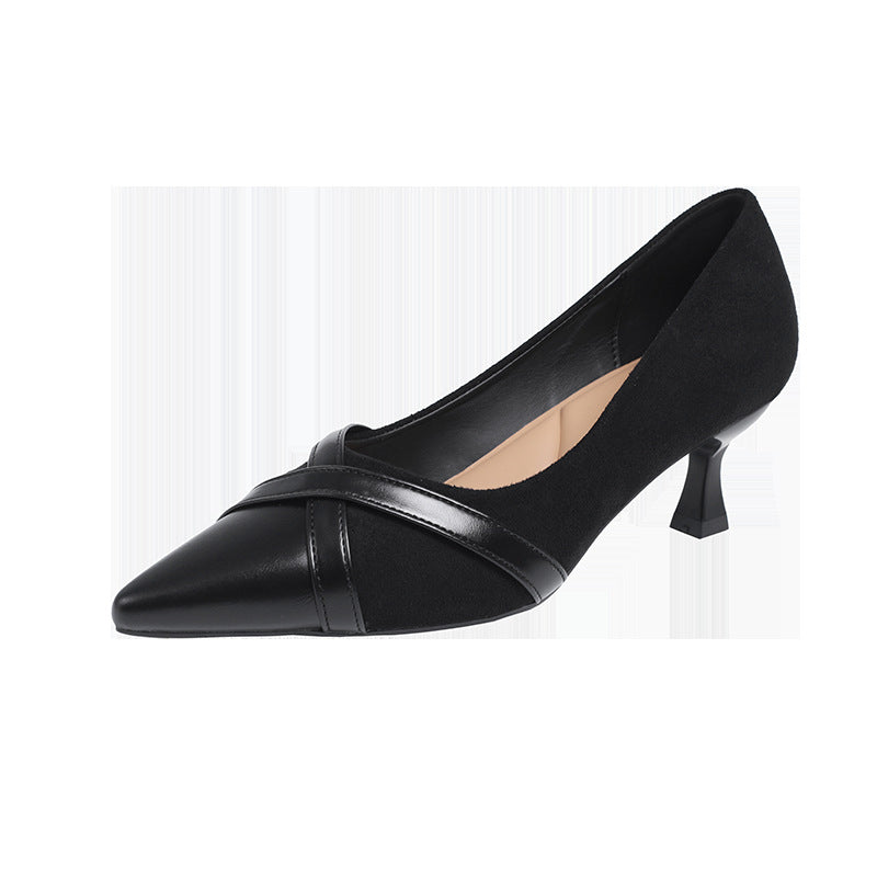 Damen elegante Slingback-Pumps mit spitzem Zehenbereich und modischem Riemchen EB