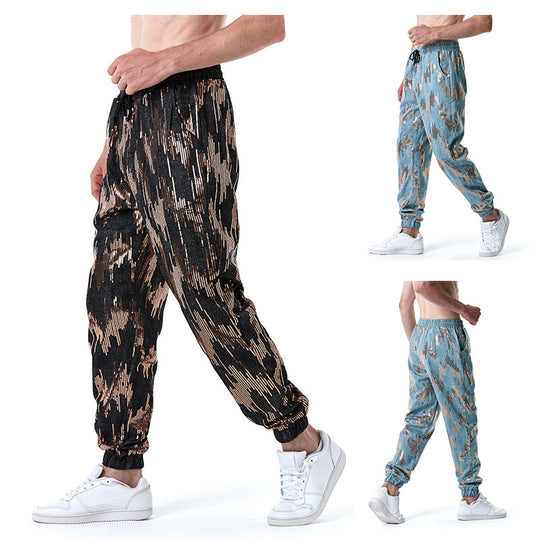 Herren Freizeithose mit Glitzer-Effekt und elastischem Bund EB