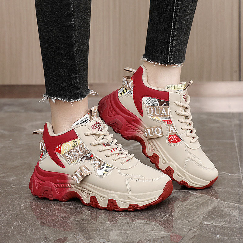 Damen Sportliche Chunky Sneakers mit modischem Logo und komfortabler Dämpfung EB