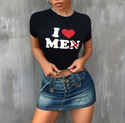 Damen Crop-T-Shirt mit inspirierendem Statementdruck EB