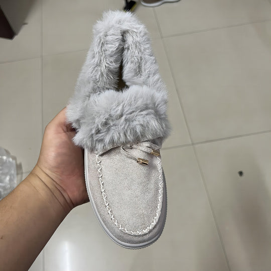 Damen Sneakers mit kuscheligem Fellkragen EB