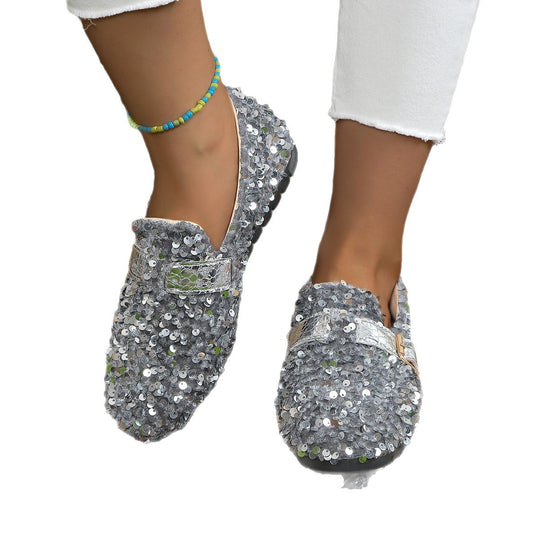 Damen Glitzernde Ballerinas mit luxuriösen Pailletten EB