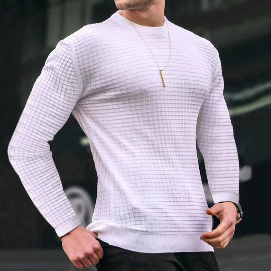 Herren Strickpullover mit strukturiertem Muster EB