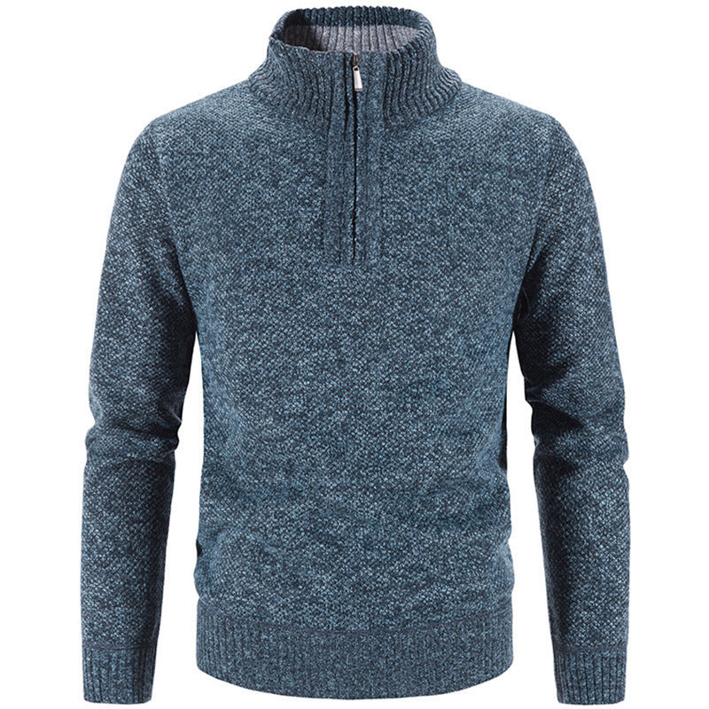 Herren modischer Rollkragenpullover mit elegantem Reißverschluss EB