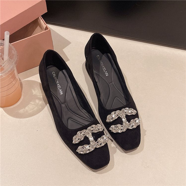 Damen Designer-Blockabsatzpumps mit Glitzerakzenten EB