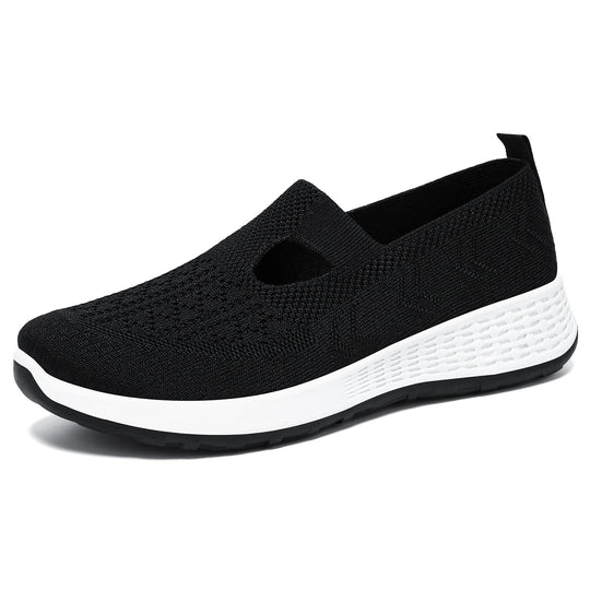 Damen Komfortable Slip-On Sportschuhe mit atmungsaktivem Obermaterial EB