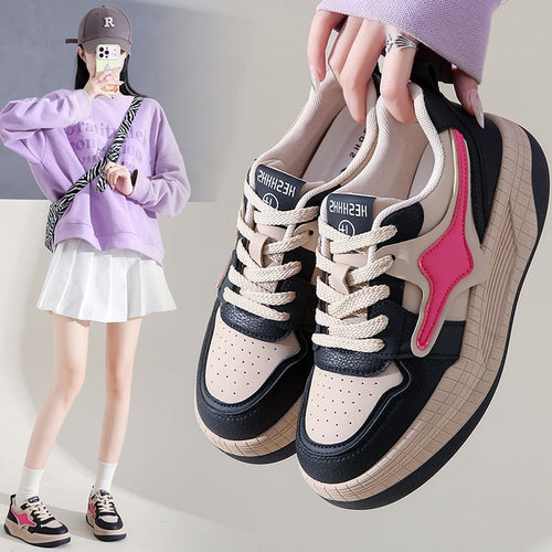 Damen sportliche Sneaker mit strapazierfähigem Obermaterial und dämpfender Sohle EB