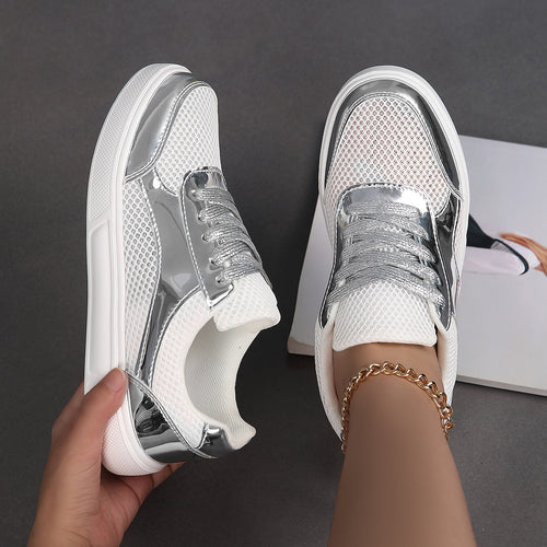 Damen Sportliche Sneaker mit reflektierenden Akzenten und atmungsaktivem Mesh EB