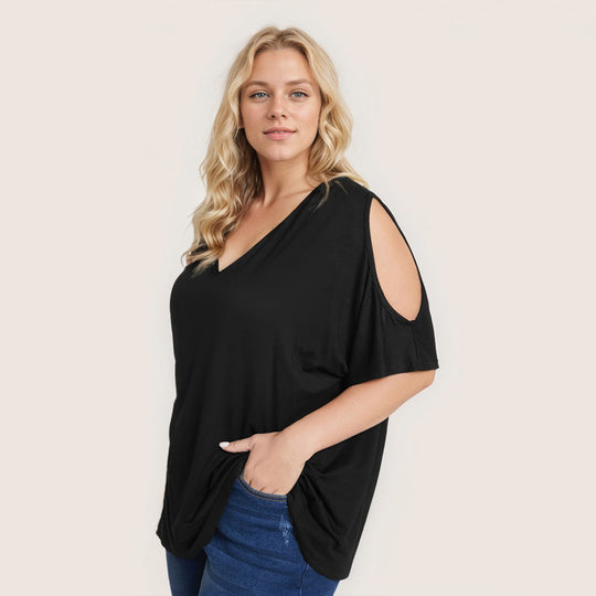 Damen Oversized T-Shirt mit Schulterauschnitten EB