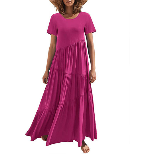 Damen Maxikleid mit lässiger Passform und fließendem Saum EB