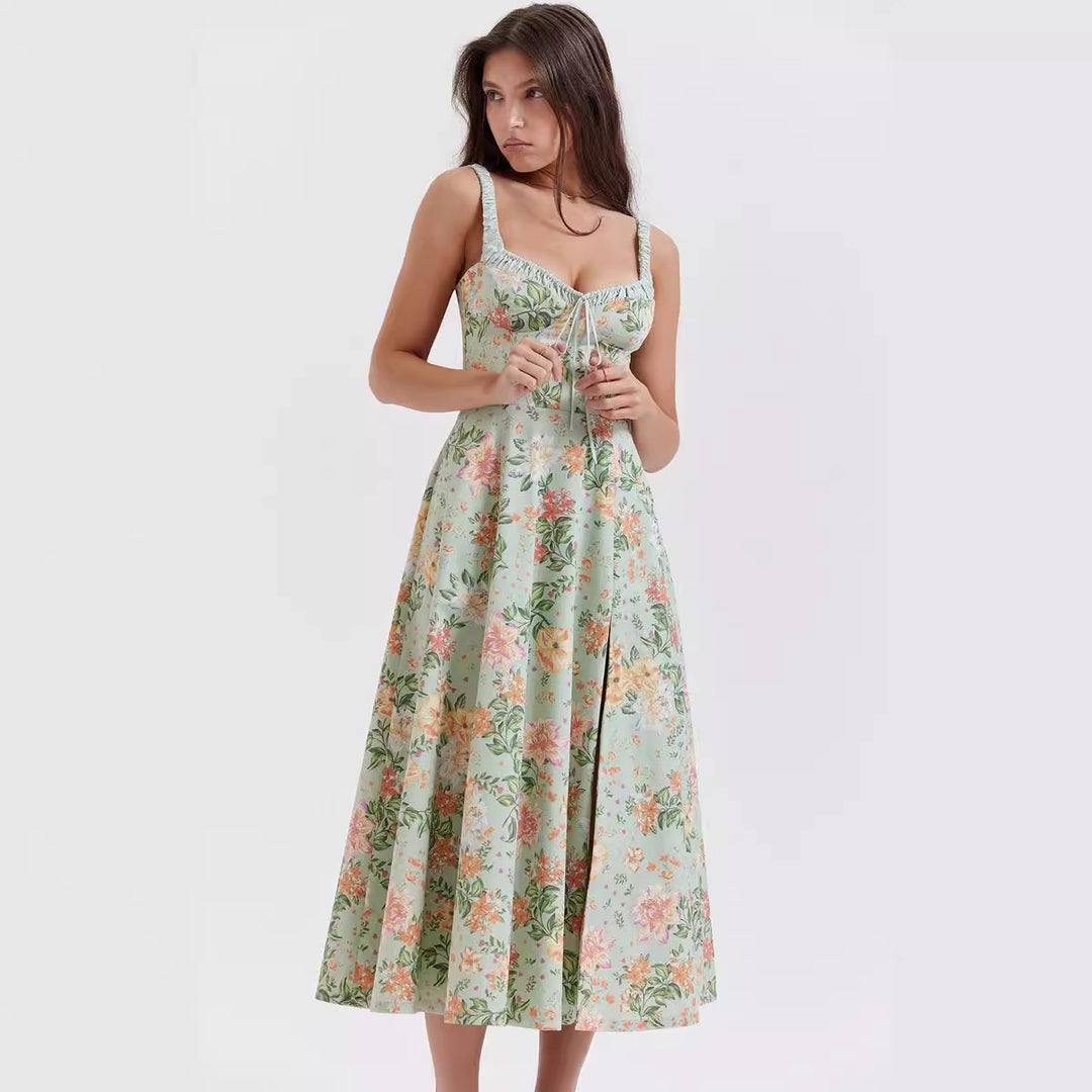 Damen Maxikleid mit romantischem Schnitt und raffinierten Rüschendetails EB