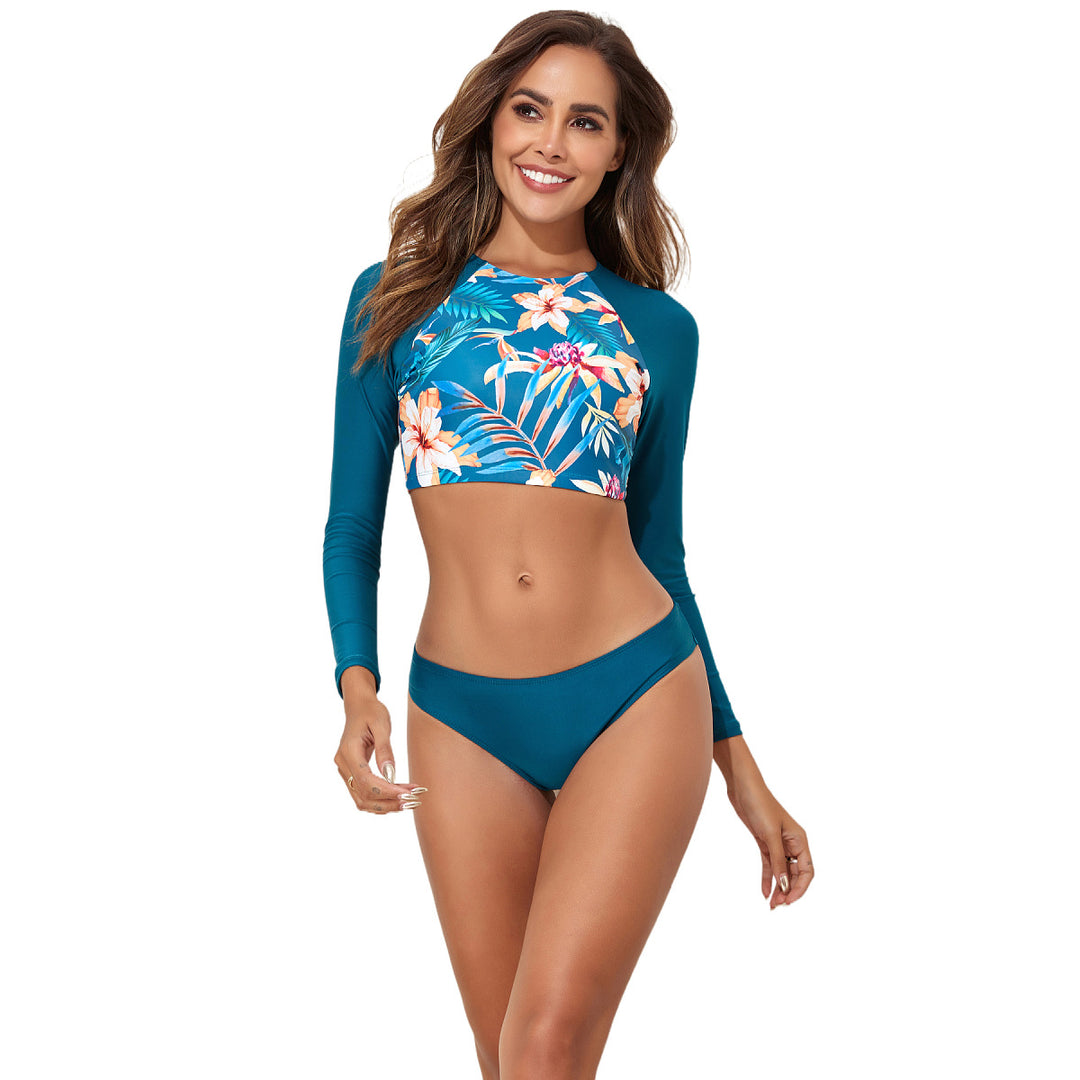 Damen Sportlicher Longsleeve Bikini-Set EB