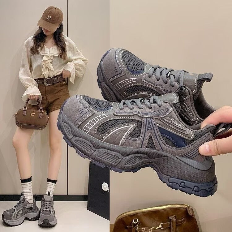 Damen Sportliche Atmungsaktive Sneakers mit gepolsterter Sohle und rutschfester Außensohle EB