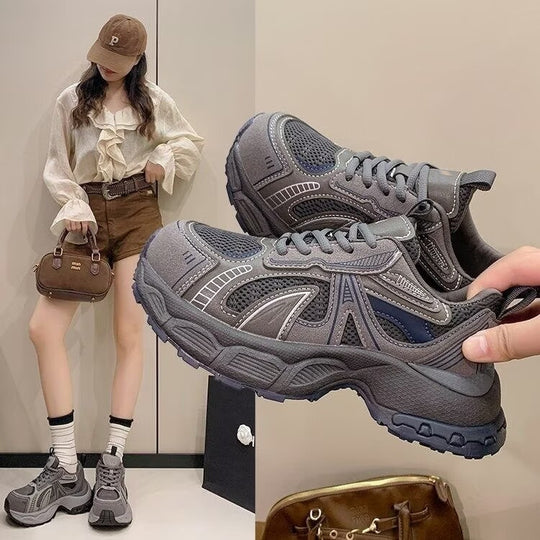 Damen Sportliche Atmungsaktive Sneakers mit gepolsterter Sohle und rutschfester Außensohle EB