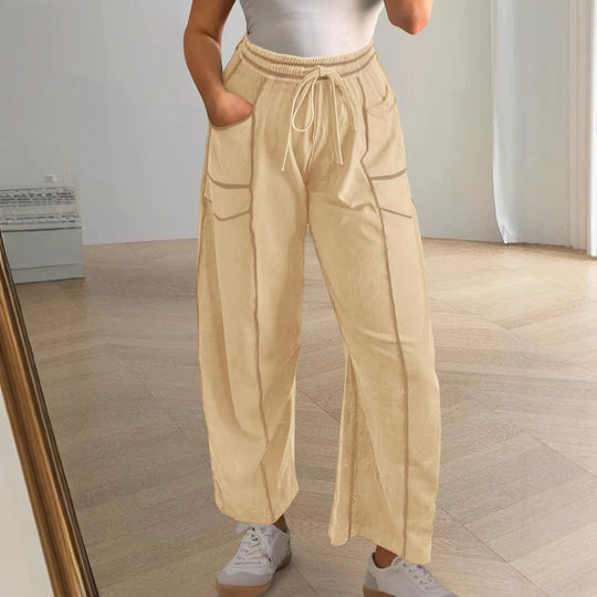 Damen Gemütliche und lässige Freizeithose mit großen Taschen EB