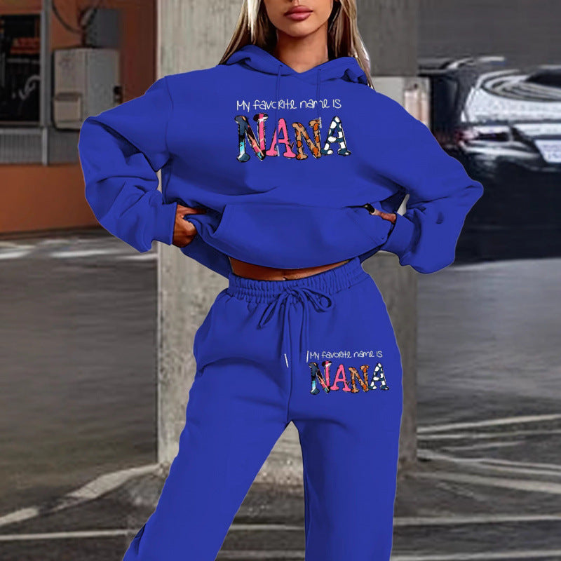 Damen Jogginganzug mit kreativem Schriftzug und bequemer Passform EB