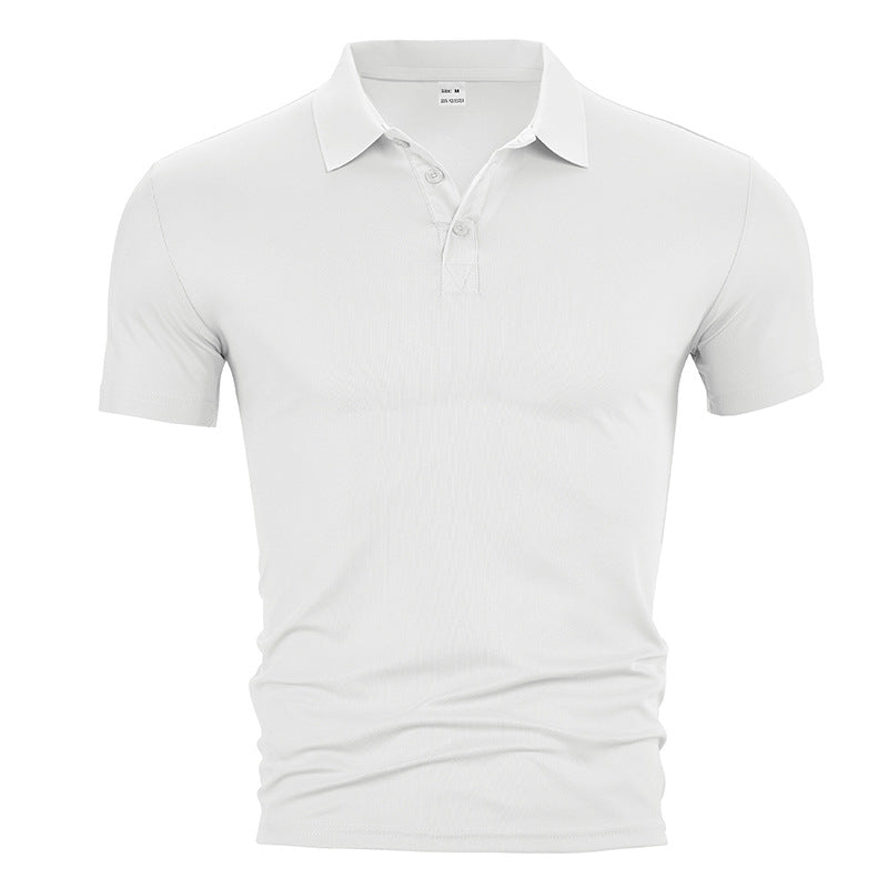 Herren nan figurbetontes Kurzarm-Poloshirt aus elastischem Jersey mit Hemdkragen und kurzer Knopfleiste EB