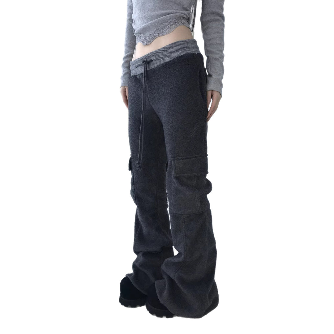Damen Weite Cargo-Hose mit elastischem Bund und praktischen Taschen EB