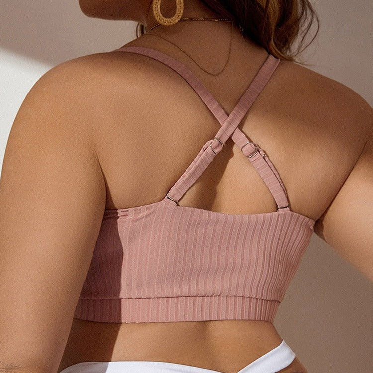 Damen Sport-Bra mit verstellbarem Raffung und modischem Bindedesign EB