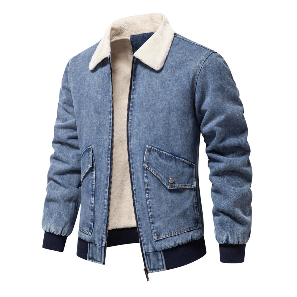 Herren Jeansjacke mit Fleecefutter und praktischen Taschen EB