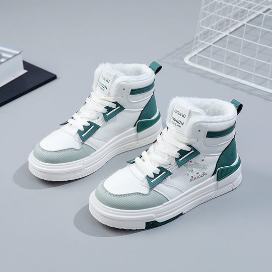 Damen Hohe Sneakers mit kuscheligem Innenfutter und modischem Akzent EB