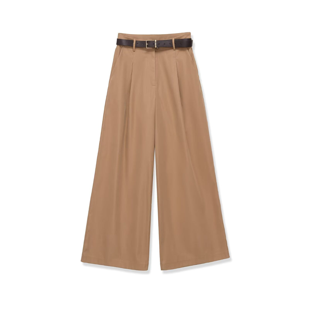 Damen weite Hochbundhose mit abnehmbarem Gürtel EB