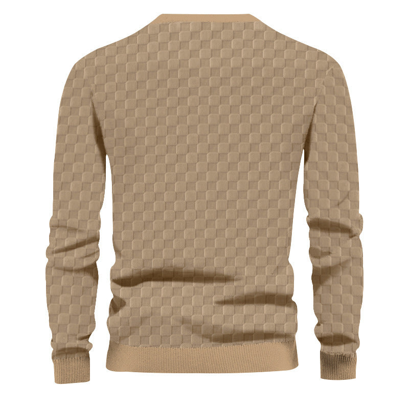 Herren rundhals Strickpullover im modernen Design mit strukturierter Oberfläche EB