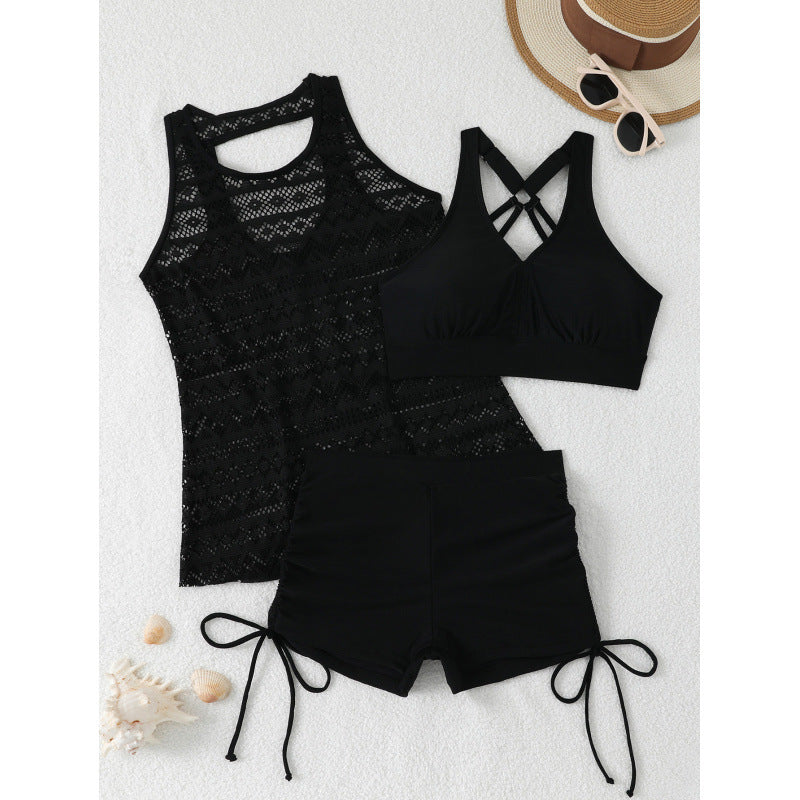 Damen Tankini-Set mit modischem Muster und komfortablem Shorts EB