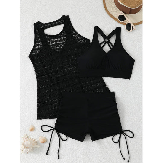 Damen Tankini-Set mit modischem Muster und komfortablem Shorts EB