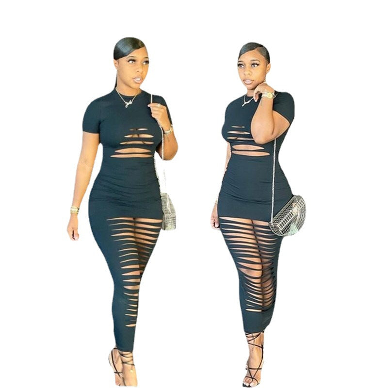 Damen Strappy Maxikleid mit aufregendem Cut-Out-Design EB