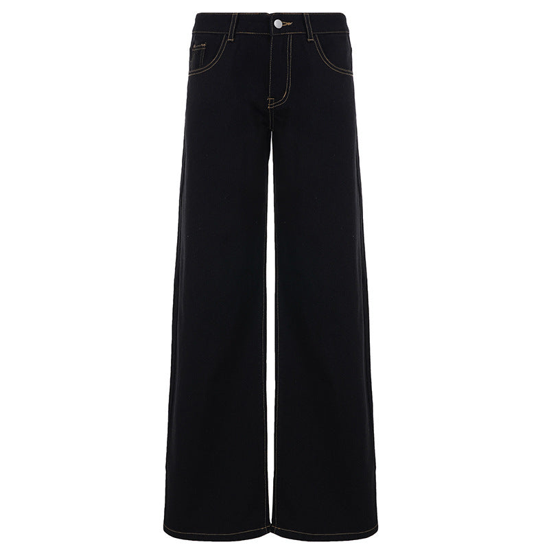 Damen Weitgeschnittene Jeans mit hohem Bund und eleganter Nahtführung EB