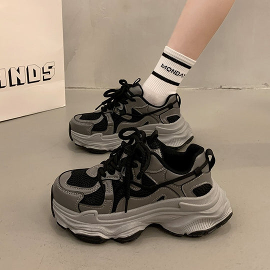 Damen Sportliche Chunky Sneakers mit rutschfester Sohle und atmungsaktivem Obermaterial EB