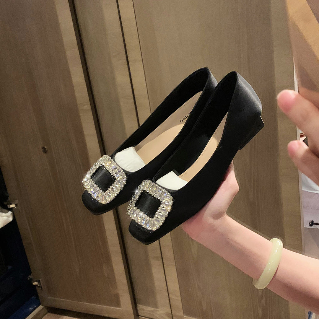Damen Glamouröse Pumps mit funkelnder Strassschnalle EB