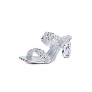 Damen Glamouröse Glitzer-Sandalen EB