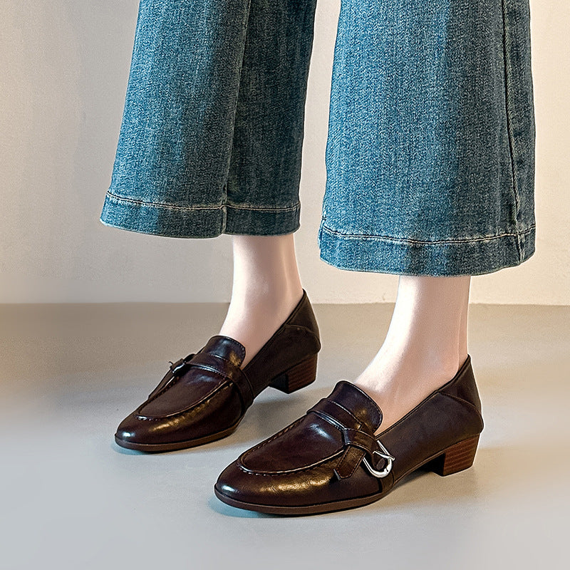 Damen Elegante Mokassins mit modischem Schnallen-Detail EB