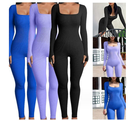 Damen Eleganter Langärmliger Body mit Figurbetontem Schnitt EB