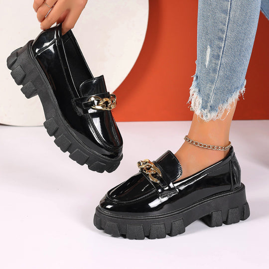 Damen Chunky Loafers mit modischer Kettenapplikation EB