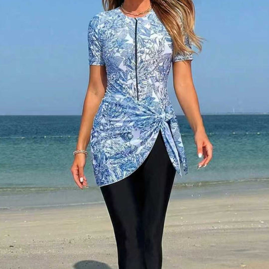 Damen Sportlicher Surfanzug mit asymmetrischem Schnitt und Wickeldetail EB