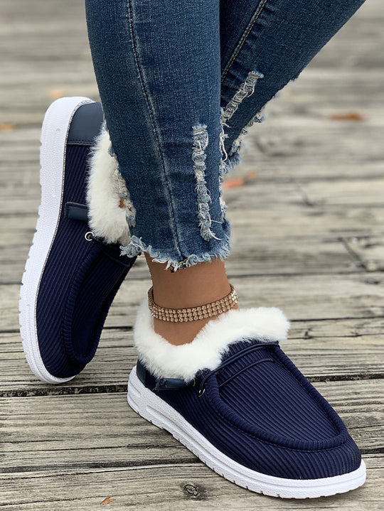 Damen Flauschige Slip-On Hausschuhe mit weichem Innenfutter EB