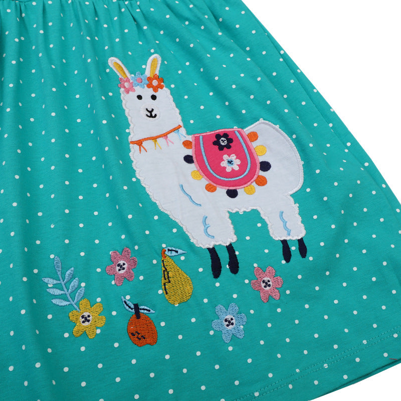 Mädchen Freizeitkleid mit knopfverzierter Brust EB