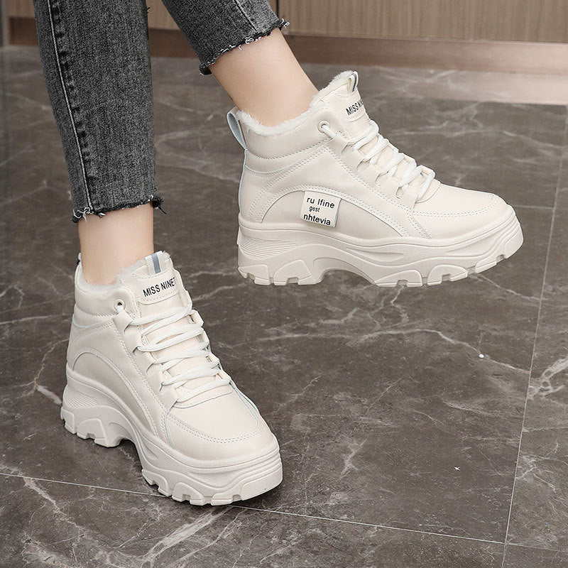 Damen Winterliche High-Top Sneakers mit kuscheligem Innenfutter und rutschfester Sohle EB