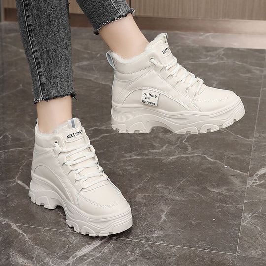 Damen Winterliche High-Top Sneakers mit kuscheligem Innenfutter und rutschfester Sohle EB