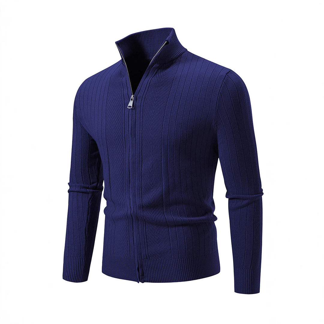 Herren Feiner Strickpullover mit hochabschließendem Kragen EB