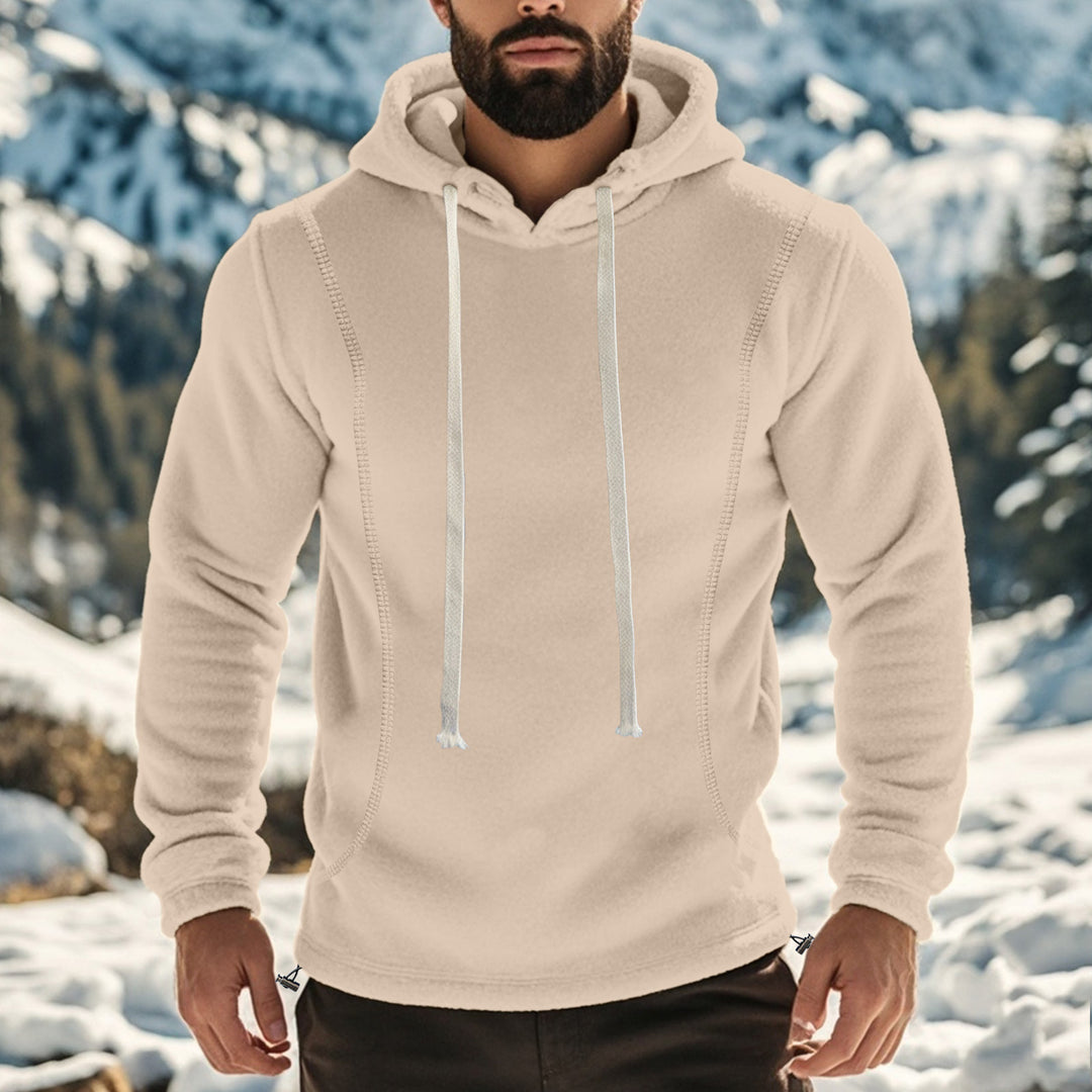 Herren weicher Fleece-Hoodie mit Schneeschutz und kontrastierenden Säumen EB