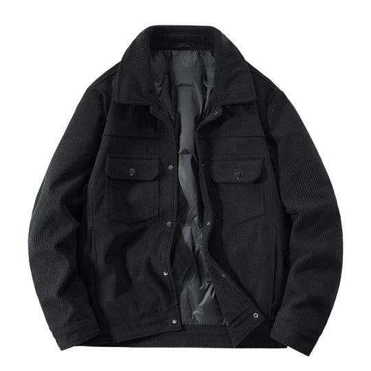 Herren Cordjacke mit gesteppter Thermofütterung und aufgesetzten Brusttaschen EB