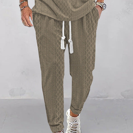 Herren Slim-Tapered Joggerhose im Struktur-Design mit Kordelzug und Eingrifftaschen EB