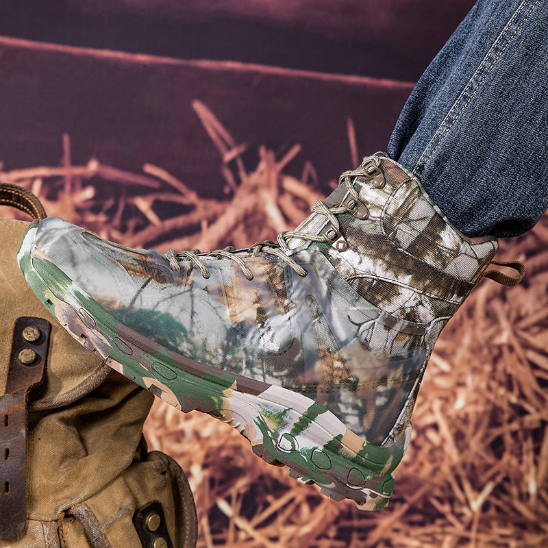 Herren Outdoor-Tactical Boots mit robuster Konstruktion und hohem Knöchelstütz EB
